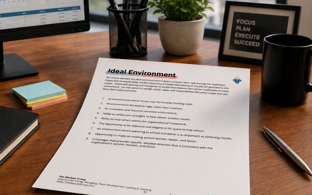 Using Abelson Reports – Ideal Environment Page